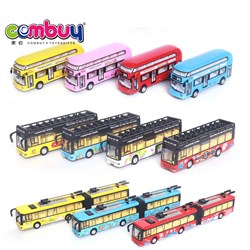 CB761043 CB761047 CB761054 - Back door alloy double deck bus with light and voice 4 colors mixed